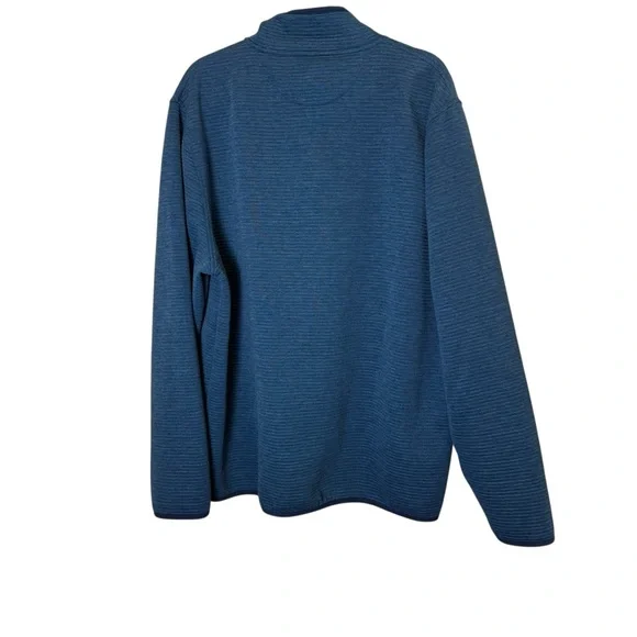 J. Crew Men's Zip Up Sweater with Blue Knit Striping sz XXL - Picture 4 of 10